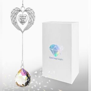 Silver Angel Wing Crystal Suncatcher - SEALED IN BOX - ready for gifting
